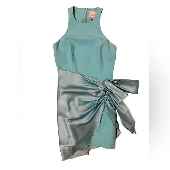 NWT Cinq a Sept Tiffany Blue Windsor Sash Tie Dress Dress Size 6 - Picture 4 of 5